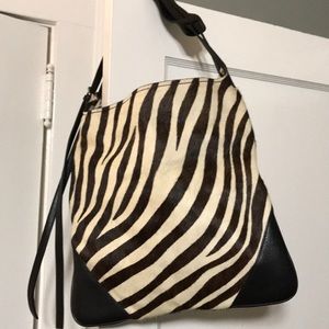 Club Monaco Purse Faux Zebra Print hair texture